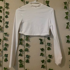 White cropped long sleeve
